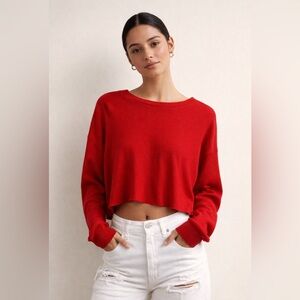 TNA | Cropped Waffle Long Sleeve